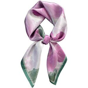 Pure Mulberry Pink Green Square Scarf Women Soft Head Neck Scarf Gift Packed